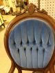 Pair Of 2 Blue Vintage Carved Victorian Chairs Stunning Unknown photo 6