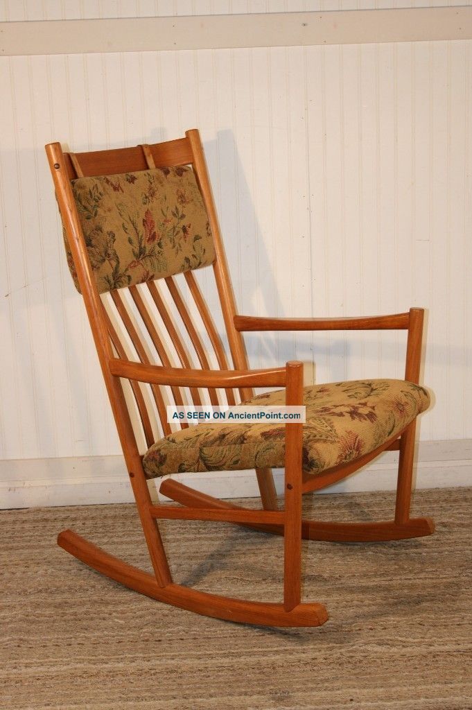 Vtg Mid Century Danish Modern Hans Wegner Tarm Stole Teak Rocker Rocking Chair Post-1950 photo