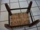 Vintage Walnut Hand Crafted Stool With Woven Rush Seat Post-1950 photo 4