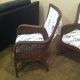 1940s Wicker Set 2 Chairs And 1 Rocker Very Tight Weave Very Solid Excellent Con 1900-1950 photo 5