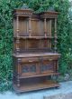 Antique French Carved Walnut Sideboard Huntboard Cabinet Server Marble Columns 1800-1899 photo 2