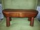 Vintage Wooden Small Footstool Brown Unknown photo 9