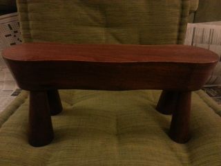 Vintage Wooden Small Footstool Brown photo