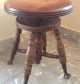 Antique Victorian Piano Stool Adjustable Bench Glass Claw Ball Feet 1900-1950 photo 1
