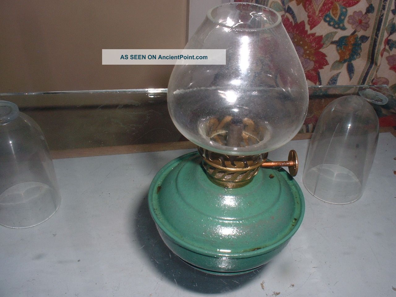 A Victorian Safety Parafin Nightlight Lamps photo