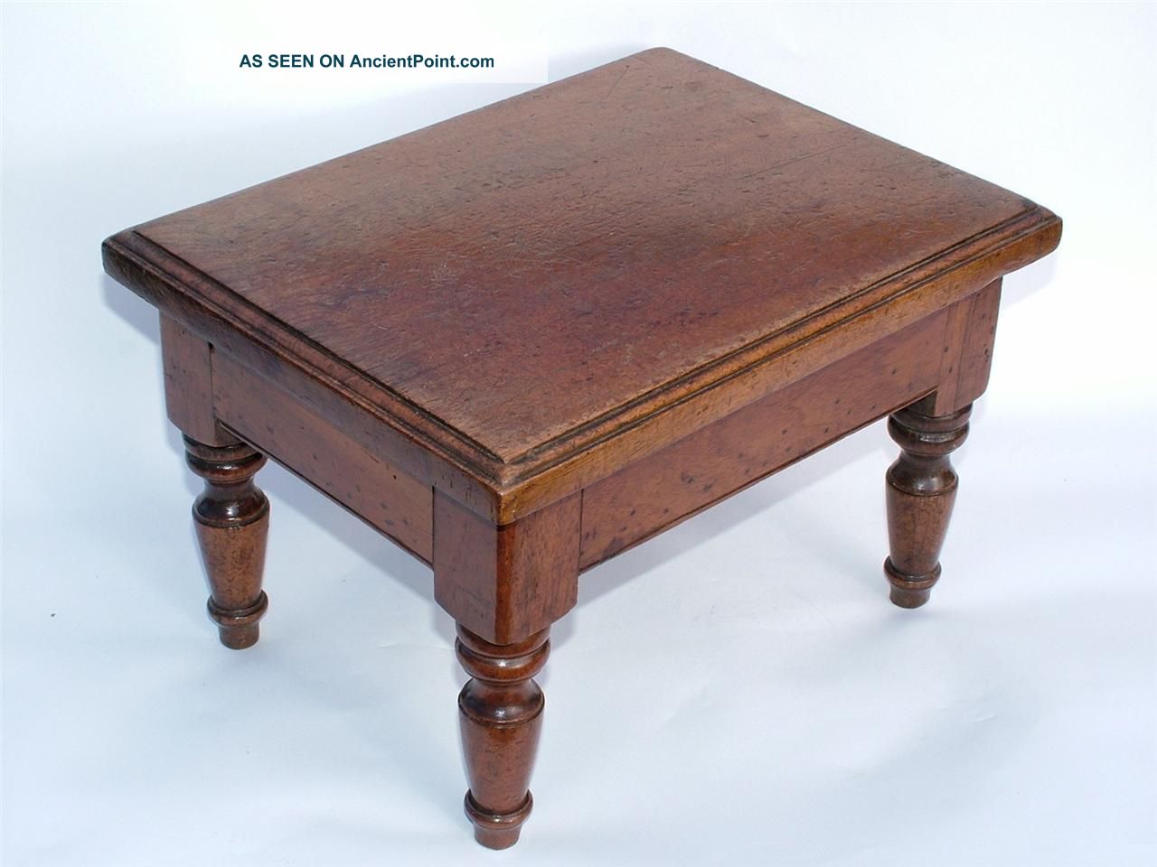 Victorian / 19th Century Rectangular Hardwood Stool 1800-1899 photo