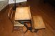 Vintage Iron & Wooden School Desk & Chair Antique (1920 ' S - 30 ' S) & Tricycle 1900-1950 photo 1