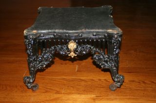 Antique Victorian Edwardian 1800 ' S Cast Iron Ornate Gold Metal Bench Foot Stool photo
