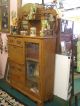 Early 20th Arts Crafts Quartersawn Oak Side By Side Cabinet Desk Bookcase Mirror 1900-1950 photo 11