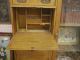 Early 20th Arts Crafts Quartersawn Oak Side By Side Cabinet Desk Bookcase Mirror 1900-1950 photo 6