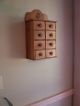 Antique Wood Spice Chest Hanging French Country Wall Cabinetsewing Jewelry 1900-1950 photo 5