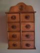 Antique Wood Spice Chest Hanging French Country Wall Cabinetsewing Jewelry 1900-1950 photo 6