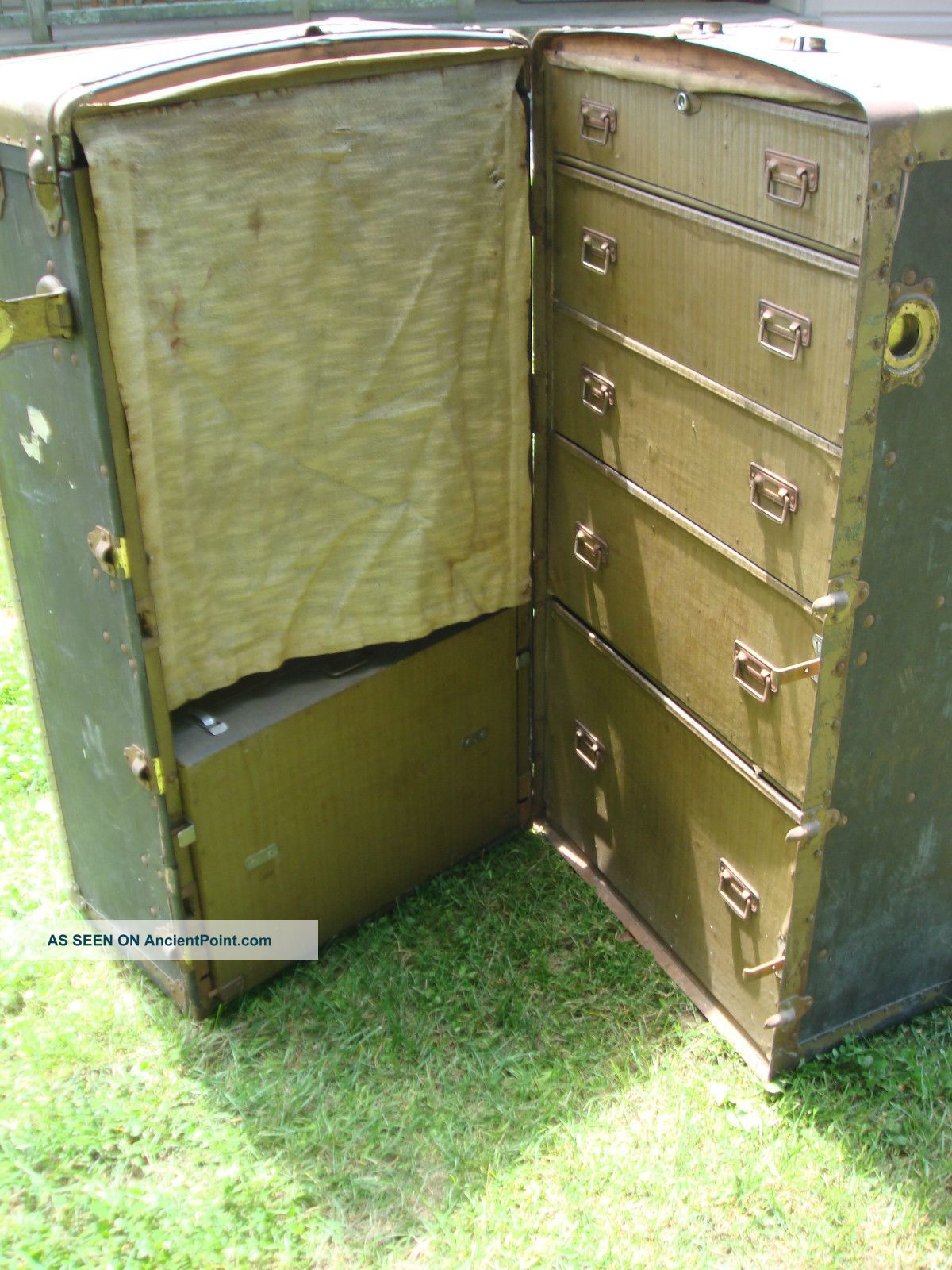 Antique 1800 ' S R.  H.  Macy & Company Wardrobe Traveling Trunk - Not Restored 1800-1899 photo