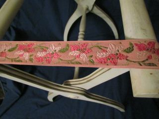 Vtg Antique Wood Luggage Rack Tapestry Chic Shabby White Pink Stand Valet Butler photo