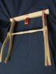 Vtg Antique Wood Luggage Rack Tapestry Chic Shabby White Pink Stand Valet Butler Post-1950 photo 8