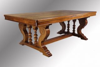 15888 Antique Amazing Tiger Sawn Oak Conference Table Library Table Hall Table photo