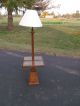 Ranch Oak Tile Table Brandt Inc.  With Floor Lamp 1950 ' S Old West Texas Post-1950 photo 1
