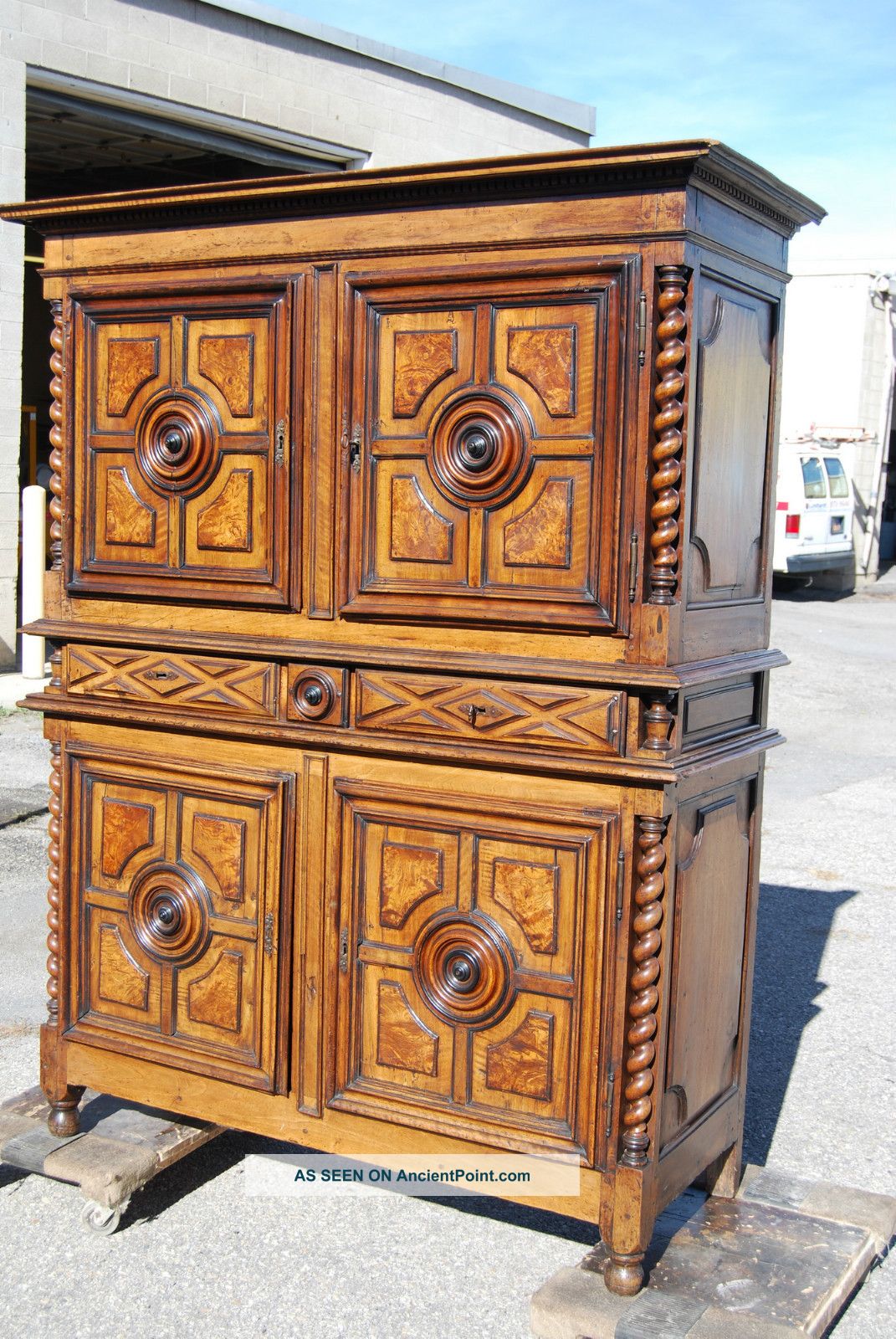 Deux Corps (two Body) Armoire From Belgium.  Mid To Late 1700 ' S Pre-1800 photo