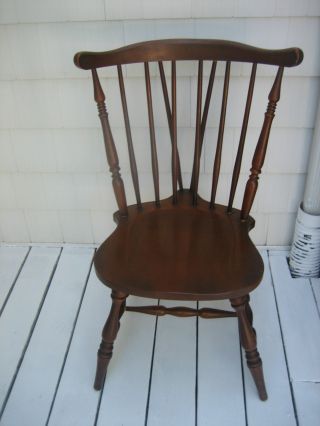 Antique 1940 ' S Solid Mahogany Spindle Back Chair photo
