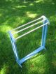 Antique Circa 1930 ' S Shabby Blue/creme Quilt Rack Other photo 1