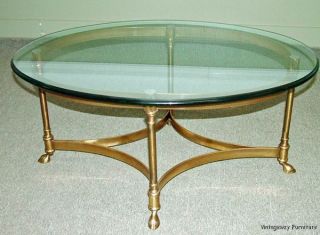 6080: Labarge Brass Cocktail Coffee Table Hollywood Regency photo