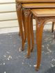 48251 Cherry Stack Nesting Table S Stand S W/ French Legs 1900-1950 photo 3