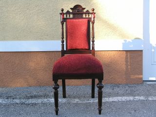 Antique Walnut Gothic Throne Chairs photo