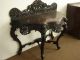 Victorian Carved Oak Hall Side - Table Lions/tudor Roses 1800-1899 photo 3