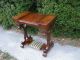 Rare Antique Flame Mahogany Empire Woman ' S Sewing Work Table 3 Storage Spaces 1800-1899 photo 1