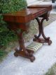 Rare Antique Flame Mahogany Empire Woman ' S Sewing Work Table 3 Storage Spaces 1800-1899 photo 3