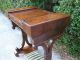 Rare Antique Flame Mahogany Empire Woman ' S Sewing Work Table 3 Storage Spaces 1800-1899 photo 5