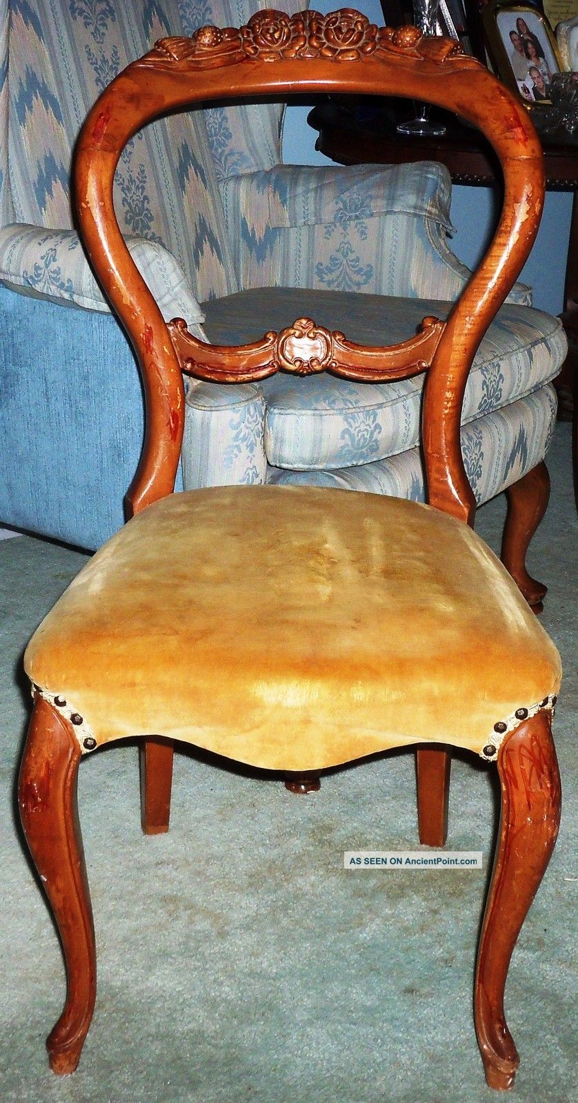 Elegant Carved Side Chair 1900-1950 photo