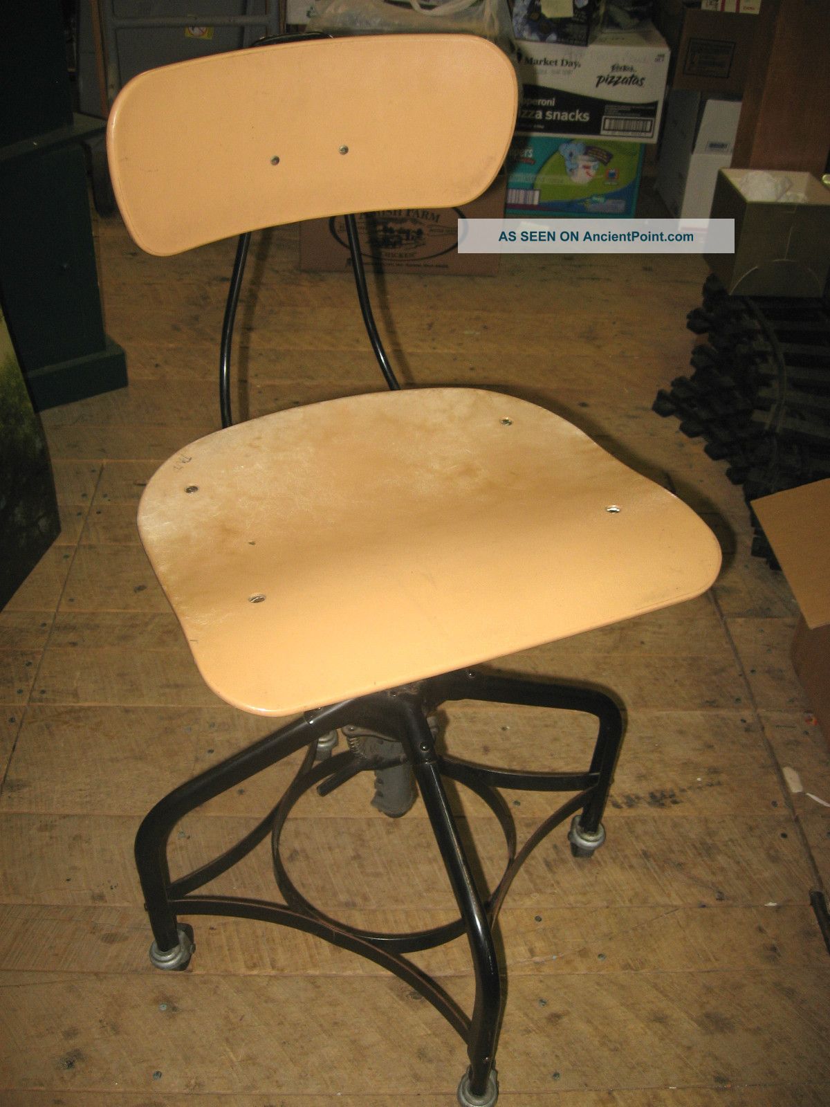 Toledo Draftsman Chair Adjustable Seat & Back Casters Industrial Steampunk Post-1950 photo