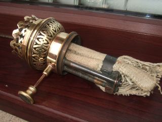 Victorian Veritas Centre Draught Brass Oil Lamp Burner photo