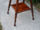 Set Two Early 20th Century Hand Crafted Cherry Stick & Ball Lamp End Side Tables 1900-1950 photo 4