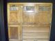 Oak Kitchen Maid Hoosier Style Cabinet Slag Glass Windows Restored. 1900-1950 photo 1