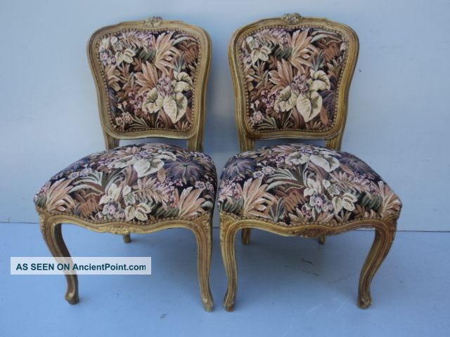 Pair Of Antique French Louis Xv Chairs 08208 1900-1950 photo