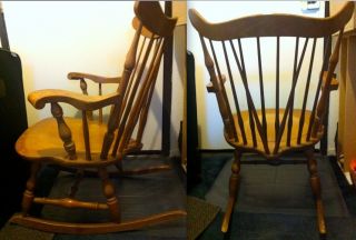 Authentic Vintage Wooden Rocker Rocking Chair Eames Heywood Wakefield Japan - Made photo