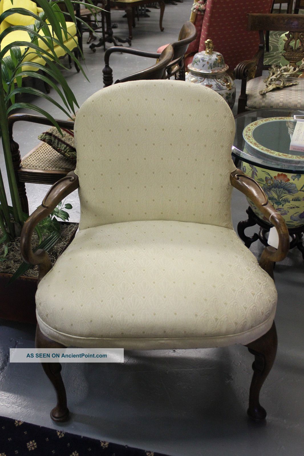 Large Vintage Upholstered French Style Arm Chair Post-1950 photo