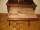 Rare Toscana Walnut Period Antique Desk Chair Cupid Clock Italy 1800-1899 photo 9