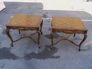 49546 Pair Quality French Country Lamp Table Stand S photo