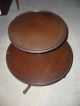 Vintage 2 Round Tier Wooden Table With Flared 3 Legs 1900-1950 photo 1