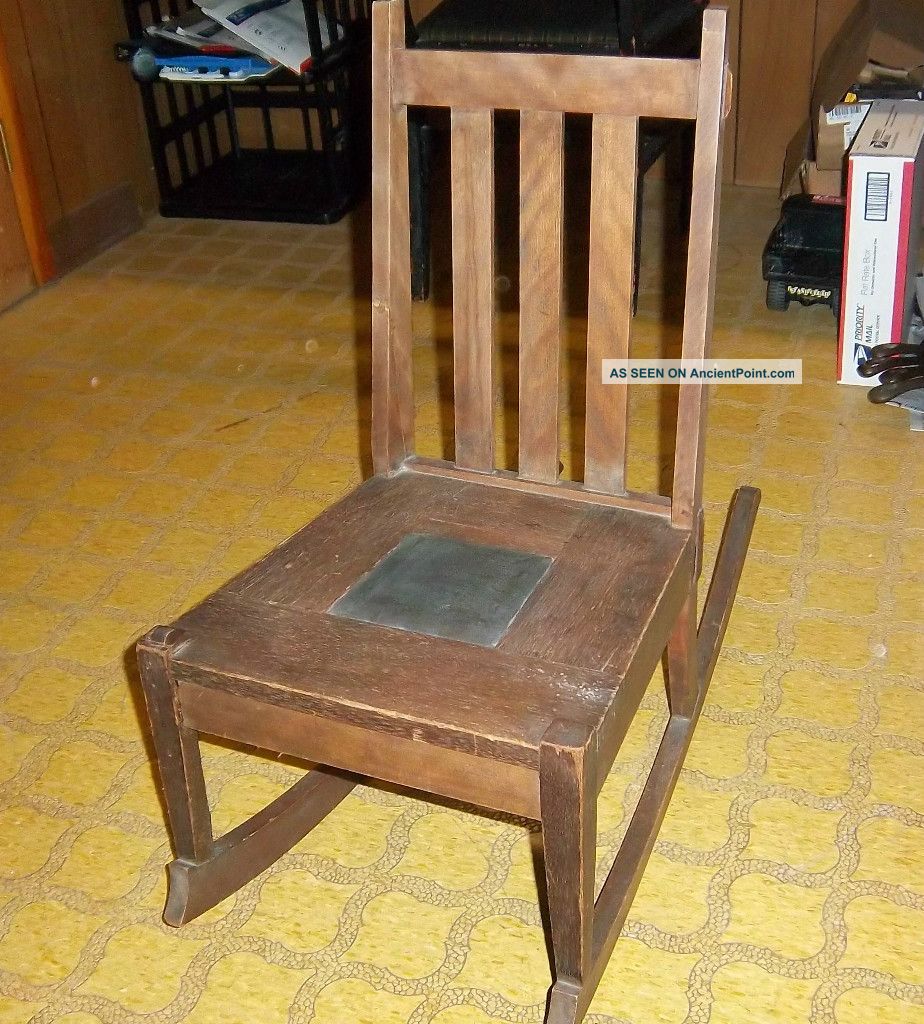 Antique Stickley Child ' S Rocking Chair From Early 1900 ' S 1900-1950 photo