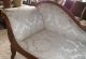 Antique Vintage French Chaise Swan Motif Hand Carved Mohagany Reupholstered 1900-1950 photo 8