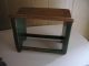 Antique Wooden Step Stool / Foot Stool - Stained Painted Green Unknown photo 2