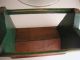 Antique Wooden Step Stool / Foot Stool - Stained Painted Green Unknown photo 6