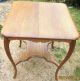 Old Quarter Sawed American Oak Wooden End Table - Unknown photo 1