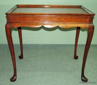 6085: Harden Chippendale Queen Anne Cherry Tea Table photo