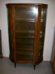 Antique Bow Front China Cabinet 1900-1950 photo 2