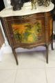Vintage Marble Top Cabinet Louis Xvi Style Hand Painted Scenes 1900-1950 photo 1